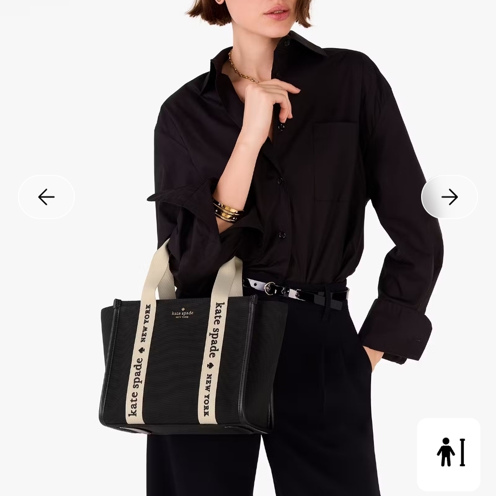 Kate Spade Black Tote with Cream Straps